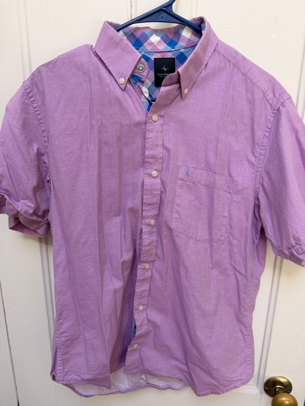 Tailorbyrd Men’s Short-Sleeve Button-Down Shirt in Light Purple